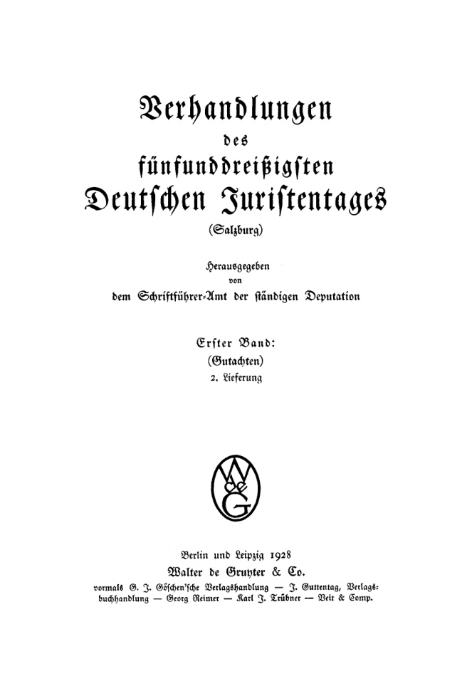 Verhandlungen des funfunddreissigsten Deutschen Juristentages German Edition Schriftfuhrer Amt der Standigen Deputation Kitap Kapağı