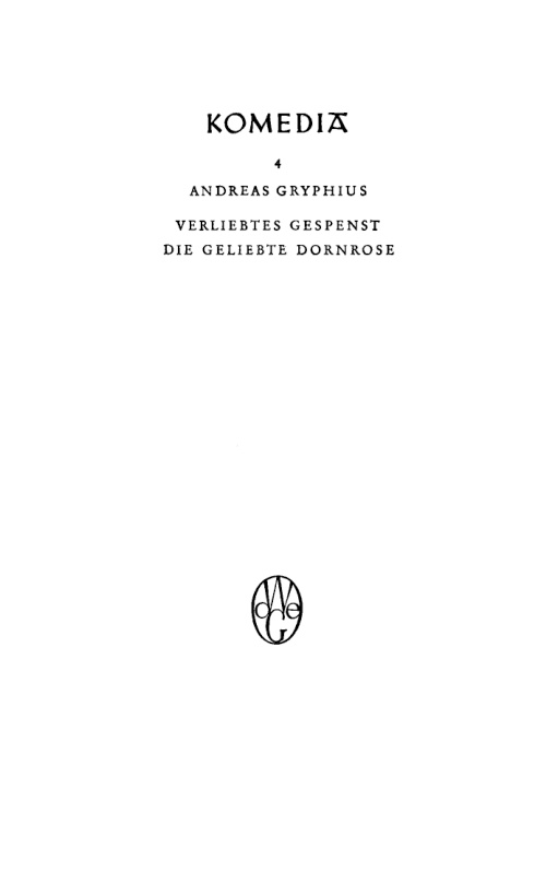 Verliebtes Gespenst German Edition Andreas Gryphius Kitap Kapağı