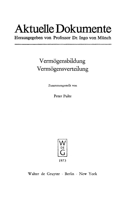 Vermogensbildung Vermogensverteilung German Edition Peter Pulte Kitap Kapağı