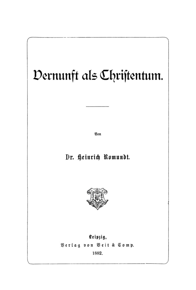 Vernunft als Christentum German Edition Heinrich Romundt Kitap Kapağı
