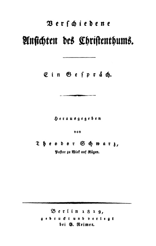 Verschiedene Ansichten des Christenthums German Edition Theodor Schwarz Kitap Kapağı