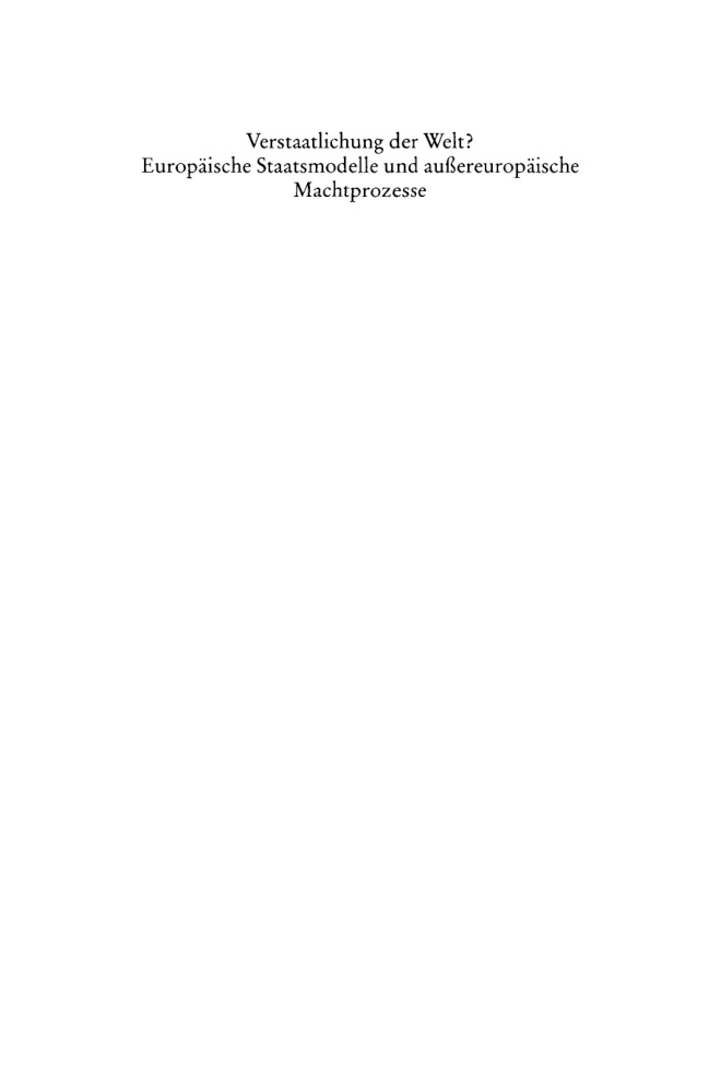 Verstaatlichung der Welt German Edition Wolfgang Reinhard Kitap Kapağı