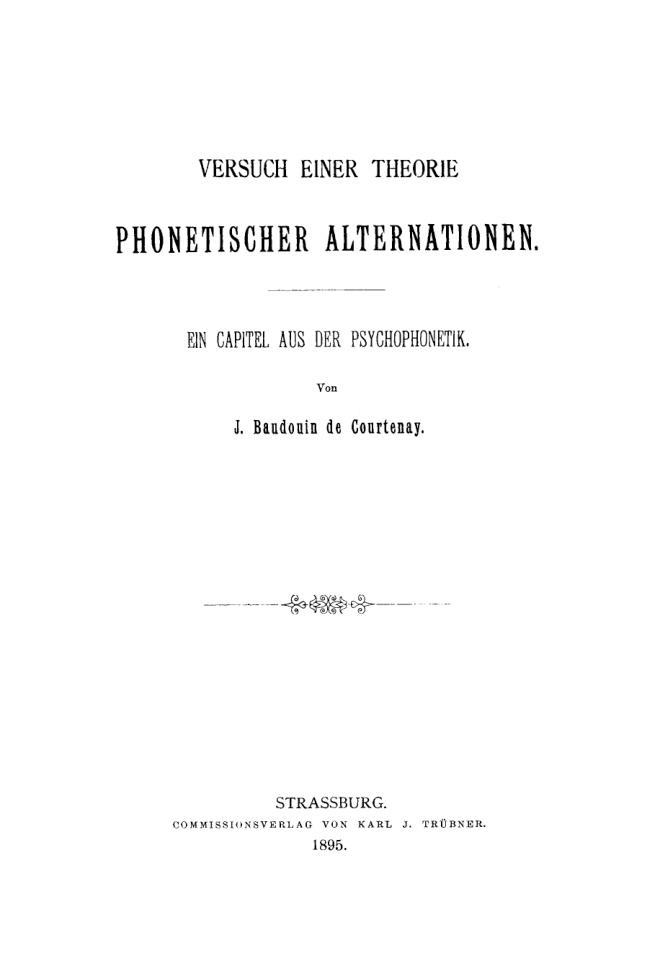 Versuch einer Theorie phonetischer Alternationen German Edition J Baudouin de Courtenay Kitap Kapağı
