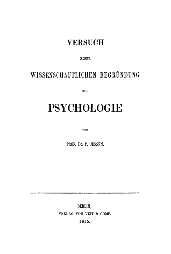Versuch einer wissenschaftlichen Begrundung der Psychologie German Edition P Jessen Kitap Kapağı