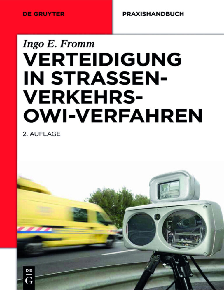 Verteidigung in Strassenverkehrs OWi Verfahren German Edition Ingo E Fromm Kitap Kapağı