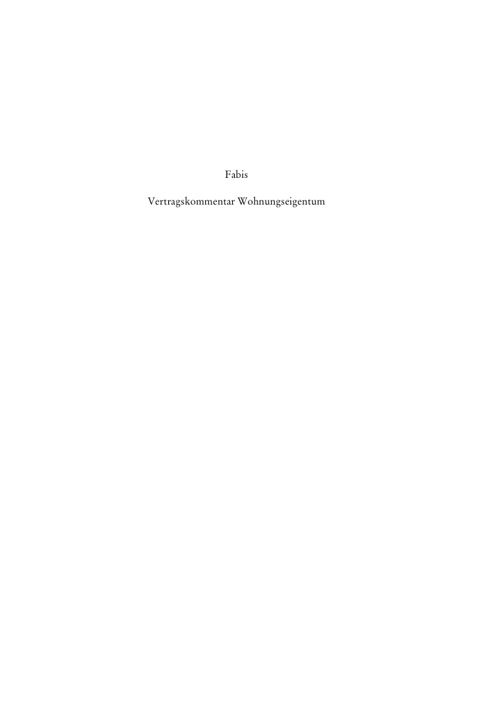 Vertragskommentar Wohnungseigentum German Edition Henrich Fabis Kitap Kapağı