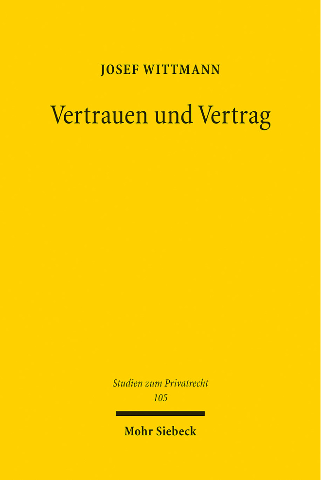 Vertrauen und Vertrag German Edition Josef Wittmann Kitap Kapağı