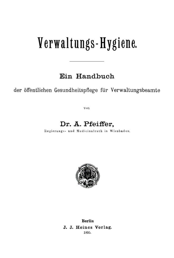 Verwaltungs Hygiene German Edition A Pfeiffer Kitap Kapağı