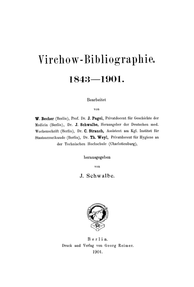 Virchow Bibliographie German Edition Julius Schwalbe Kitap Kapağı