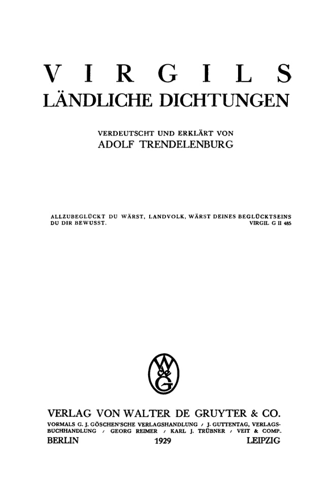 Virgils landliche Dichtungen German Edition Publius Vergilius Maro Kitap Kapağı