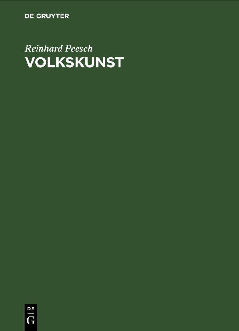 Volkskunst German Edition Reinhard Peesch Kitap Kapağı