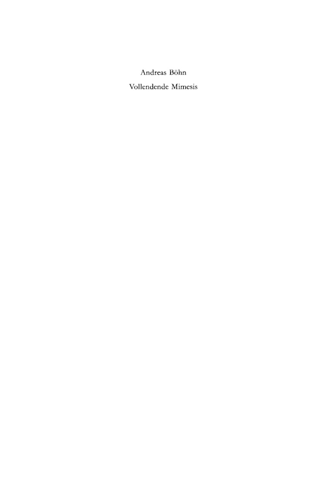 Vollendende Mimesis German Edition Andreas Bohn Kitap Kapağı
