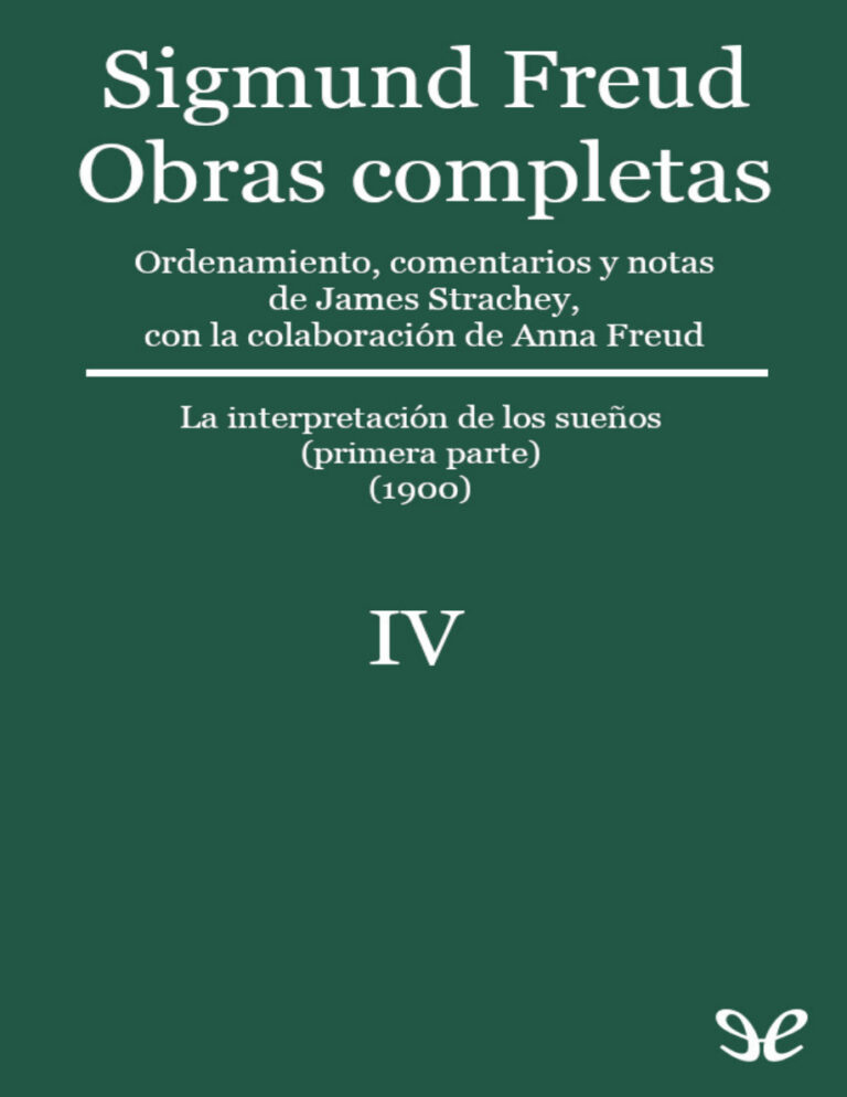 Volumen IV 1900 Spanish Edition Sigmund Freud Kitap Kapağı