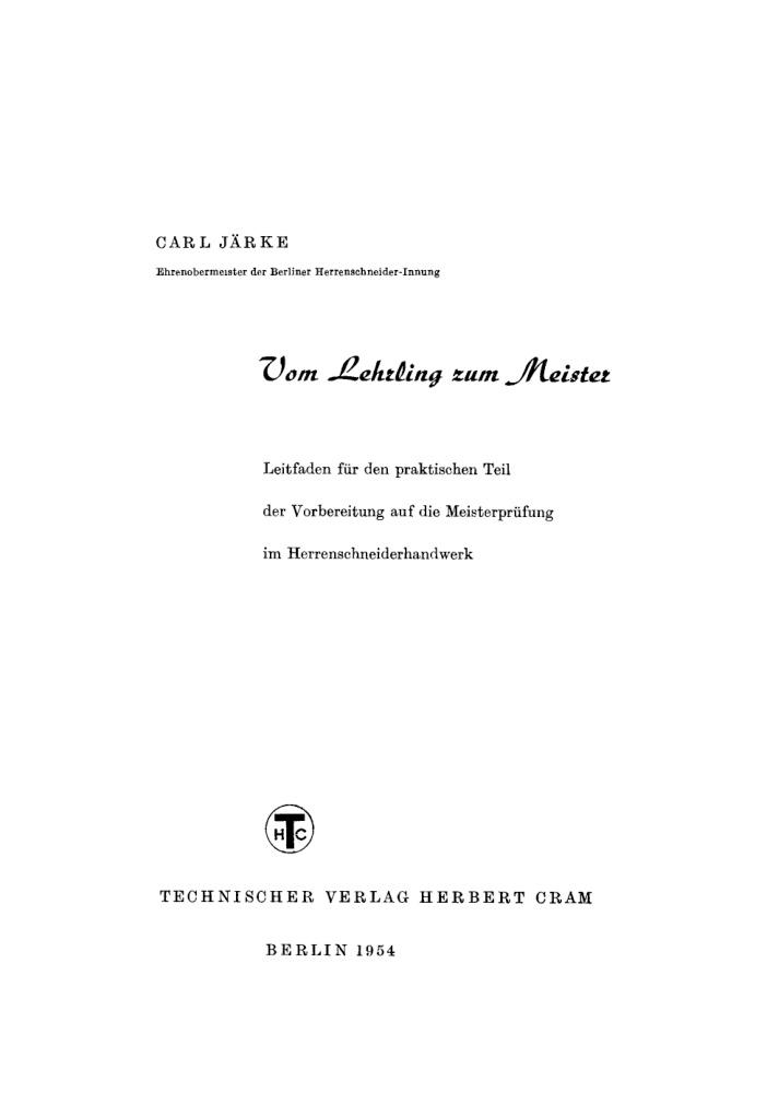 Vom Lehrling zum Meister German Edition Carl Jarke Kitap Kapağı