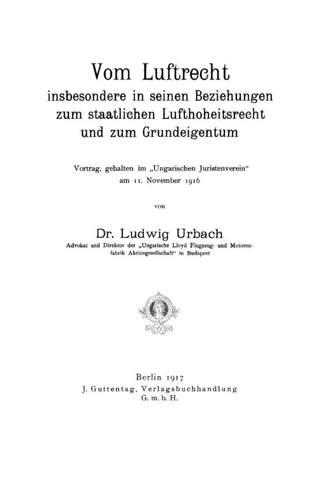Vom Luftrecht insbesondere in seinen Beziehungen zum staatlichen German Edition Ludwig Urbach Kitap Kapağı