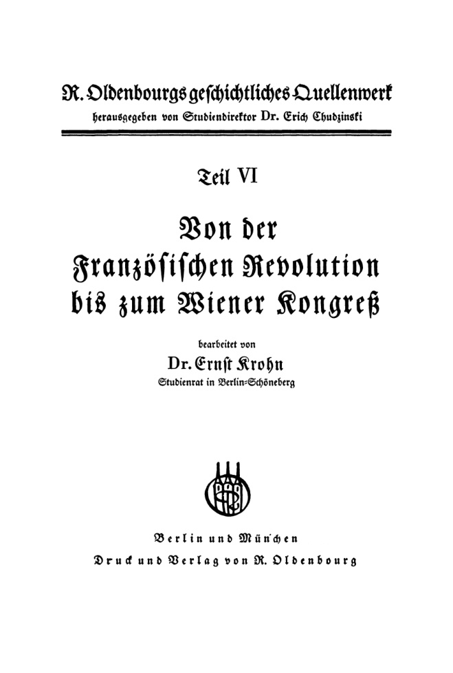 Von der Franzosischen Revolution bis zum Wiener Kongress German Edition Ernst Krohn Kitap Kapağı