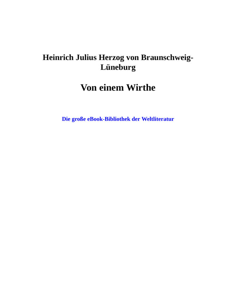 Von einem Wirthe German Edition Braunschweig Lueneburg Kitap Kapağı