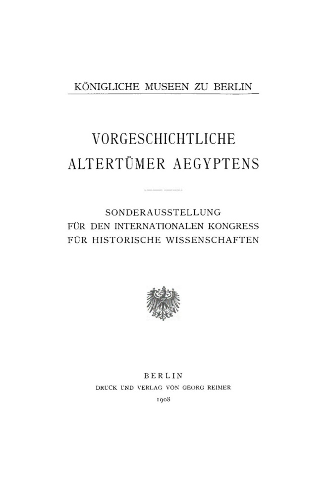 Vorgeschichtliche Altertumer Aegyptens German Edition Konigliche Museen Kitap Kapağı