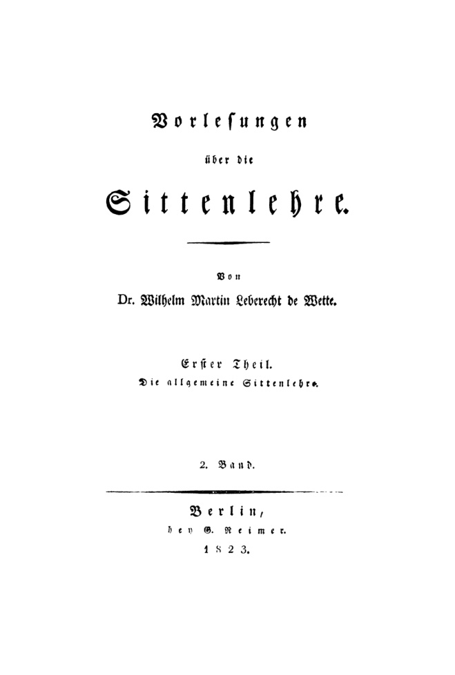 Vorlesungen uber die Sittenlehre German Edition Wilhelm Martin Leberecht Wette Kitap Kapağı
