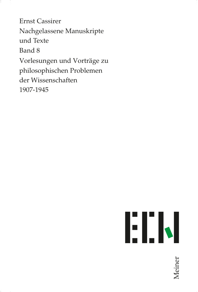 Vorlesungen und Vortrage zu philosophischen Problemen der Wissenschafte German Edition Ernst Cassirer Kitap Kapağı