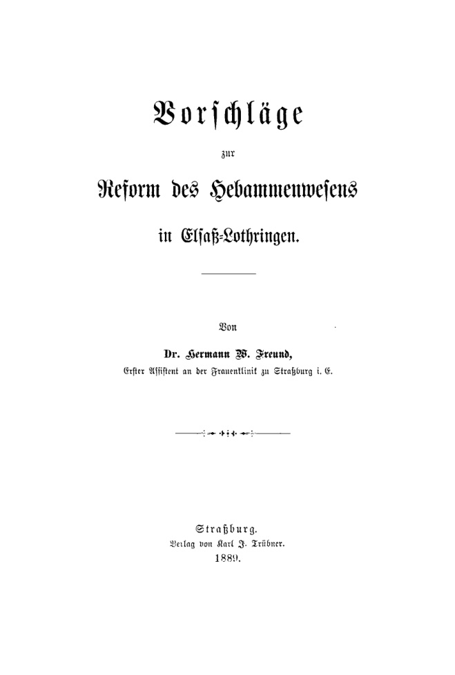 Vorschläge zur Reform des Hebammenwesens in Elsass-Lothringen PDF Download