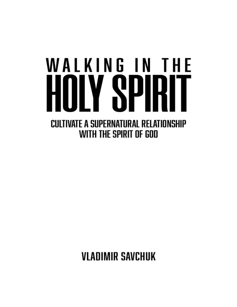 Walking in the holy spirit Vladimir savchuk Kitap Kapağı
