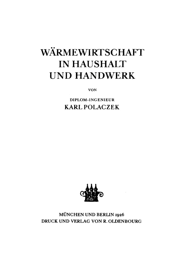 Warmewirtschaft in Haushalt und Handwerk German Edition Karl Polaczek Kitap Kapağı