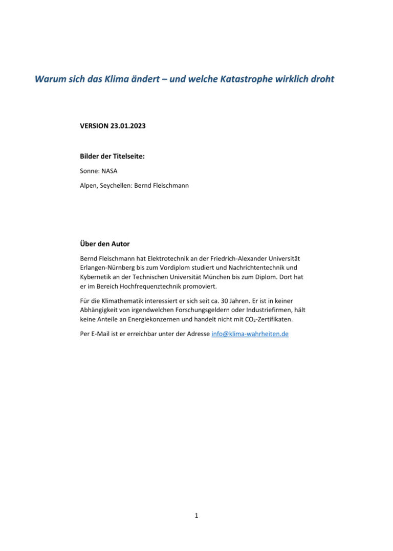 Warum sich das Klima andert Version 20230123 Bernd Fleischmann Kitap Kapağı