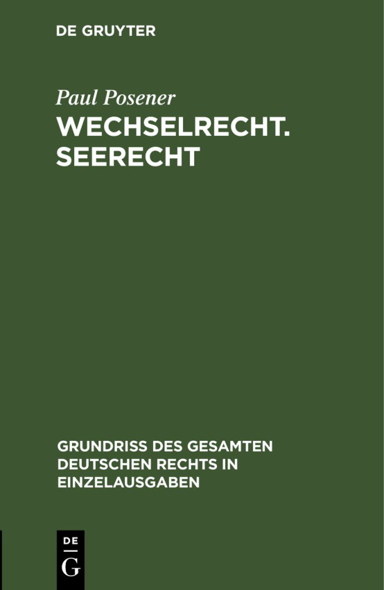 Wechselrecht, Seerecht PDF Download