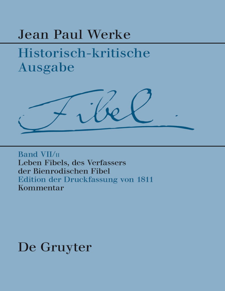 Werke Band VII2 Leben Fibels des Verfassers der Bienrodischen Fibel 2 German Edition Alexander Kluger Kitap Kapağı