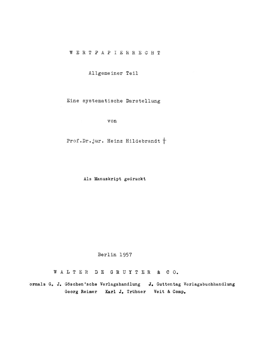 Wertpapierrecht, Allgemeiner Teil PDF Download