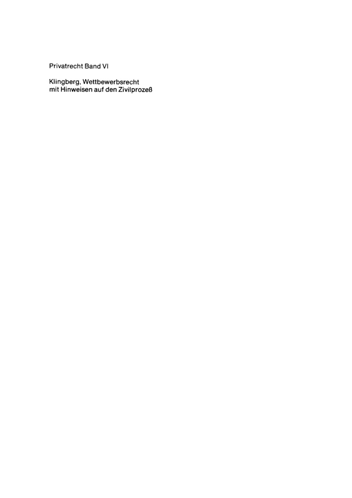 Wettbewerbsrecht mit Hinweisen auf den Zivilprozess PDF Download