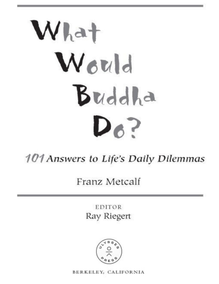 What would Buddha do Franz metcalf Kitap Kapağı