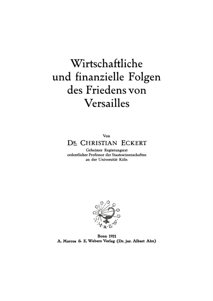 Wirtschaftliche und finanzielle Folgen des Friedens von Versailles PDF Download