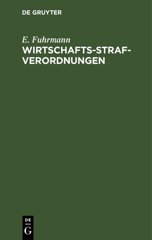 Wirtschafts-Strafverordnungen PDF Download
