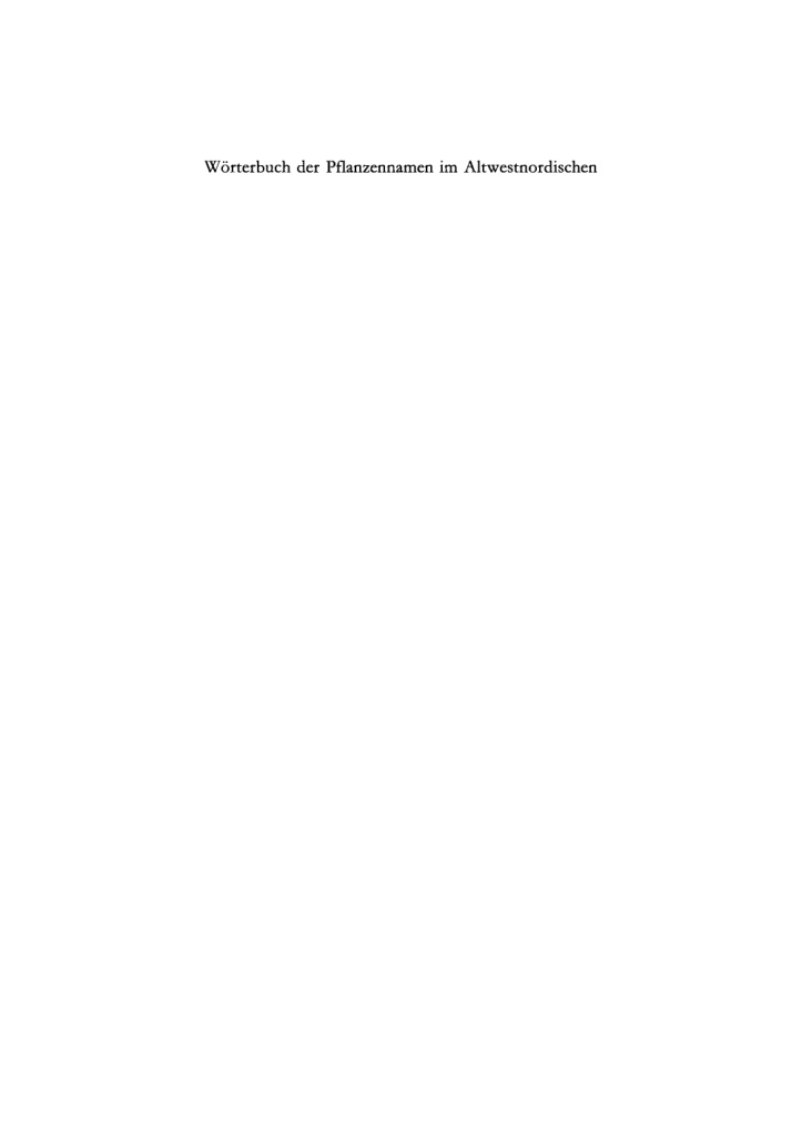 Worterbuch der Pflanzennamen im Altwestnordischen German Edition Wilhelm Heizmann Kitap Kapağı