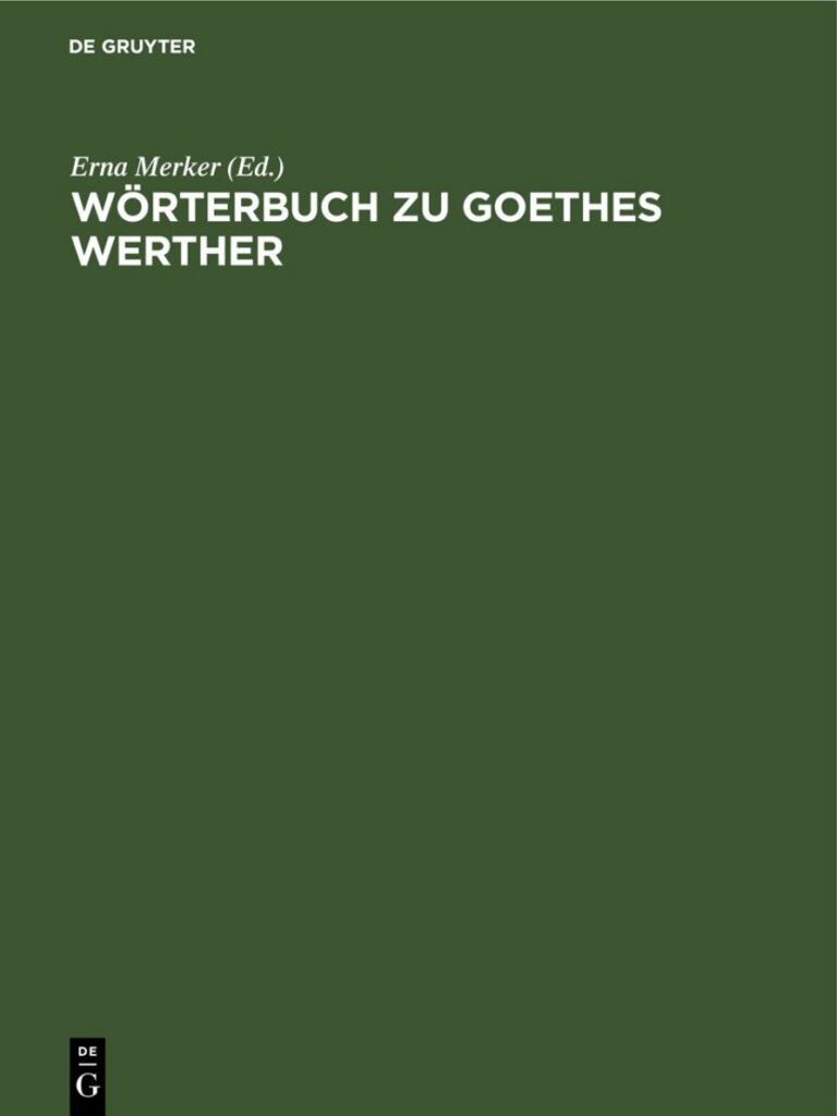 Worterbuch zu Goethes Werther German Edition Johanna Graefe Kitap Kapağı