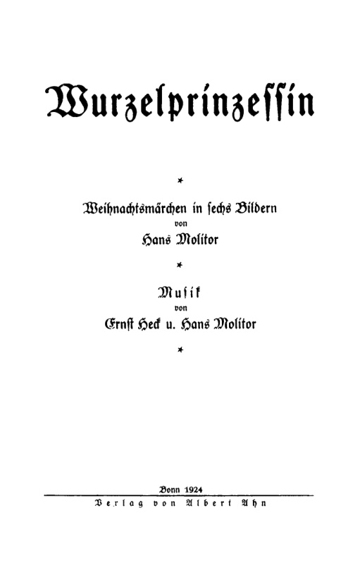 Wurzelprinzessin German Edition Hans Molitor Kitap Kapağı