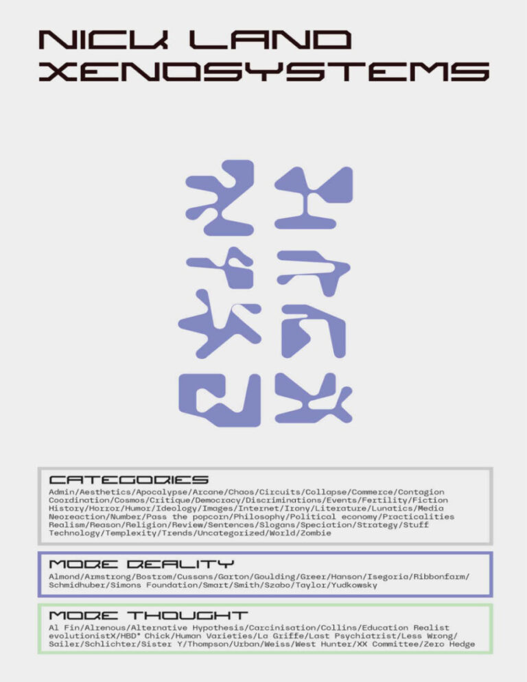 Xenosystems Nick land Kitap Kapağı