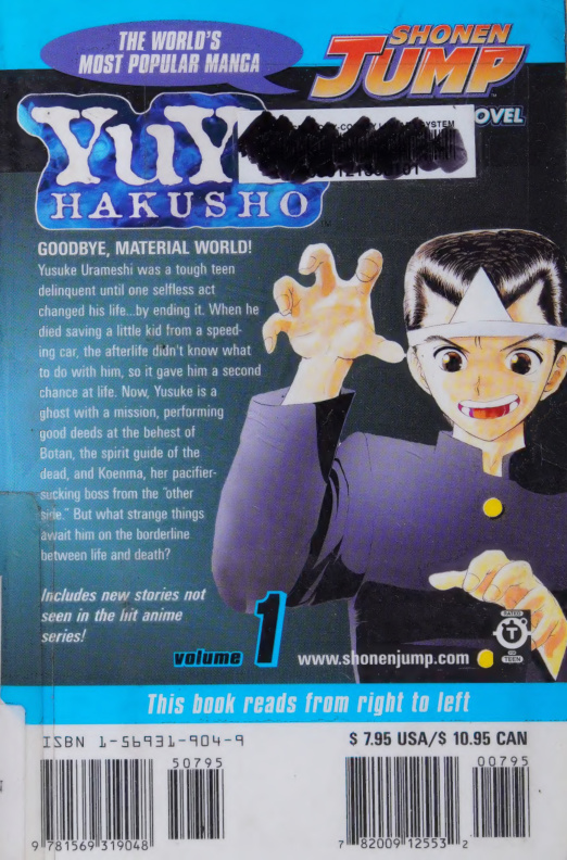 YuYu Hakusho Vol 02 Yoshihiro Togashi Kitap Kapağı