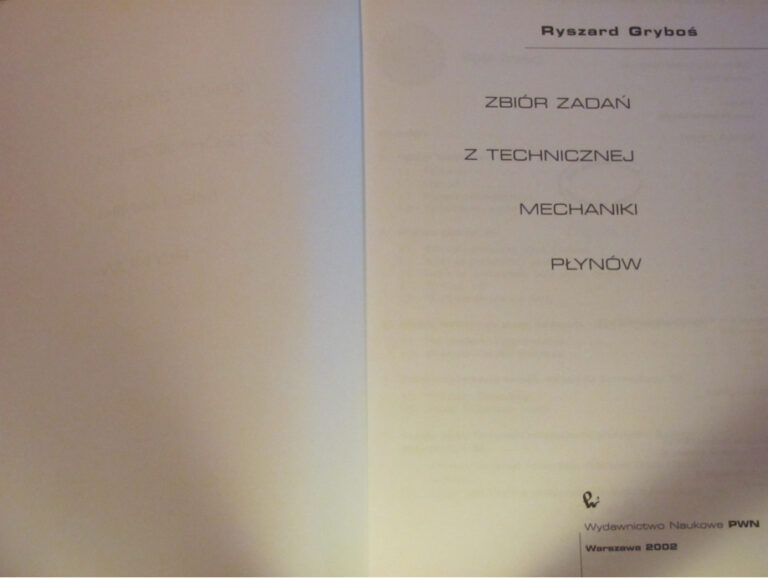Zbiór zadań z technicznej mechaniki płynów Polish Edition Ryszard Gryboś Kitap Kapağı