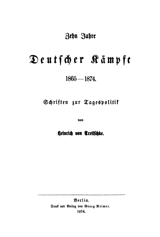 Zehn Jahre deutscher Kampfe 1865 1874 German Edition Heinrich von Treitschke Kitap Kapağı