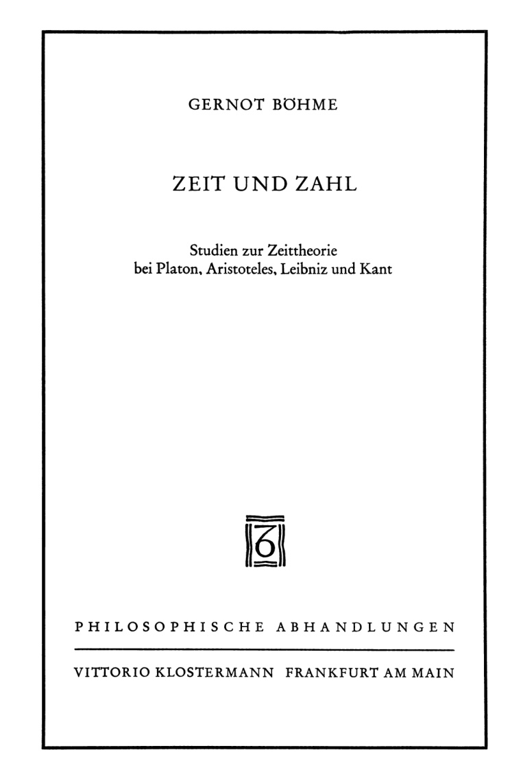 Zeit und Zahl German Edition Gernot Bohme Kitap Kapağı