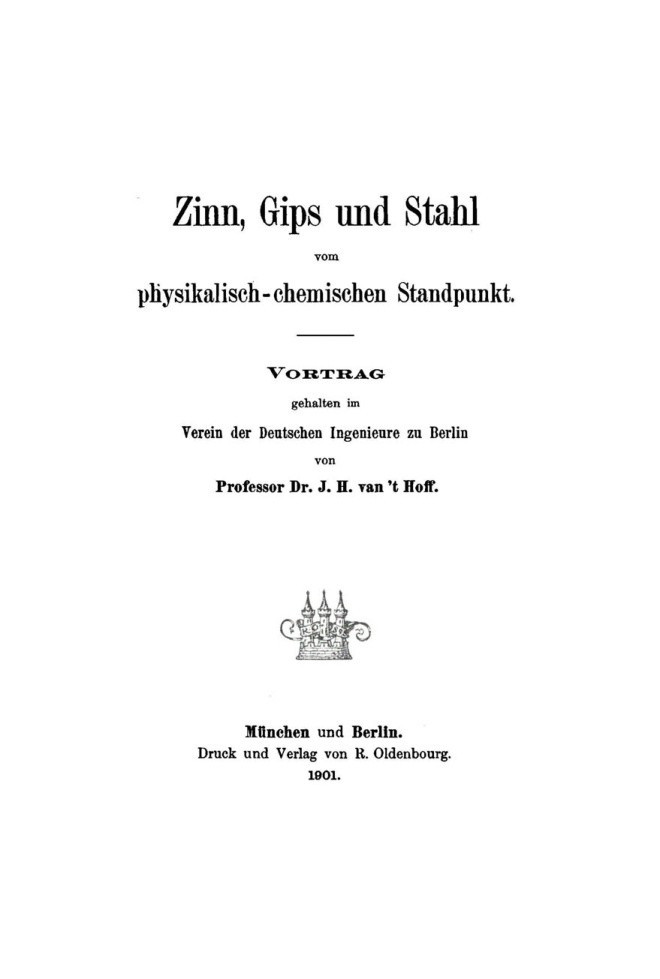 Zinn Gips und Stahl vom physikalisch chemischen Standpunkt German Edition J H vant Hoff Kitap Kapağı