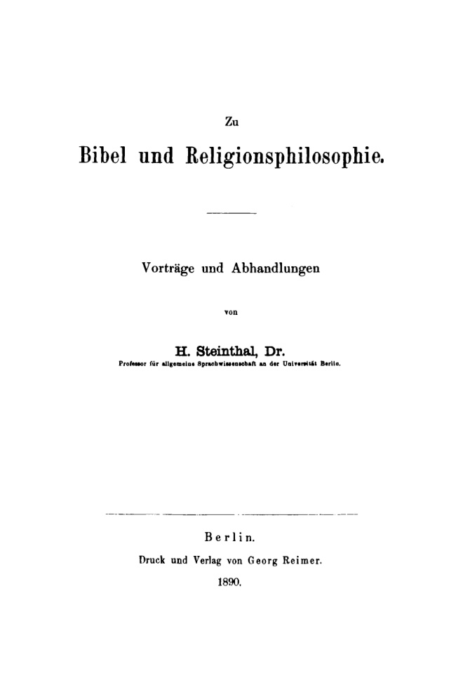 Zu Bibel und Religionsphilosophie German Edition H Steinthal Kitap Kapağı