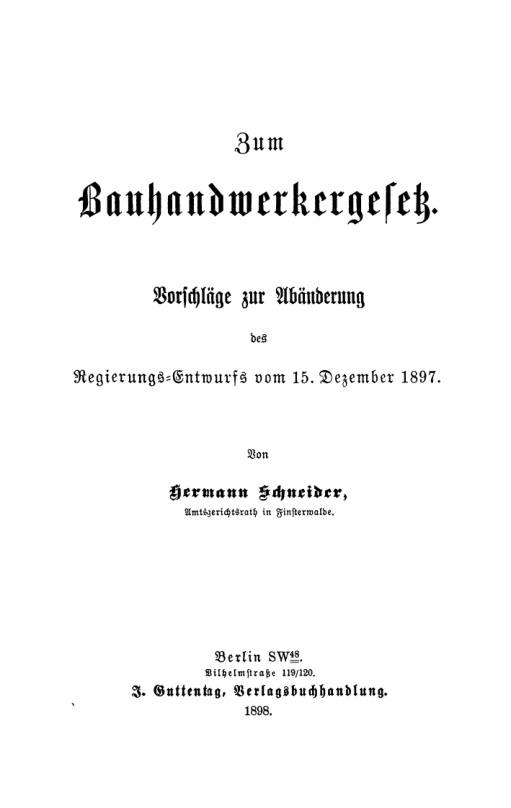 Zum Bauhandwerkergesetz German Edition Hermann Schneider Kitap Kapağı