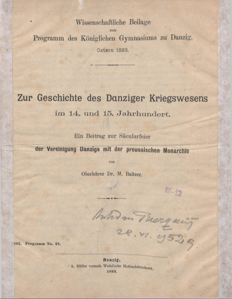 Zur Geschichte des Danziger Kriegswesens im 14 und 15 Jahrhundert German Edition M Baltzer Kitap Kapağı