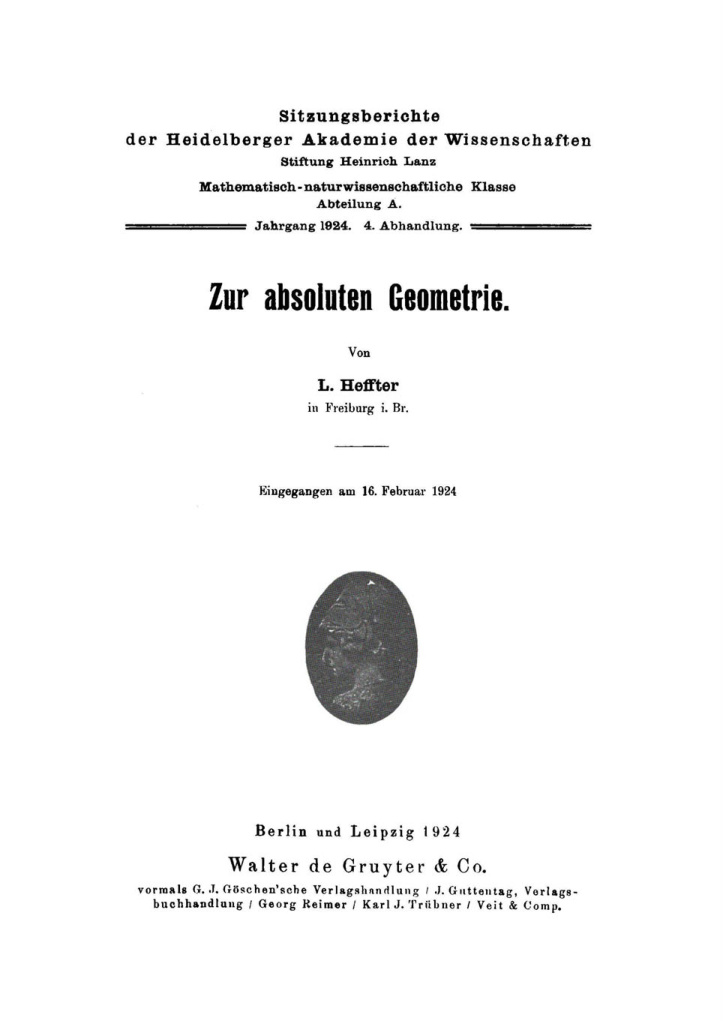 Zur absoluten Geometrie German Edition Lothar Heffter Kitap Kapağı
