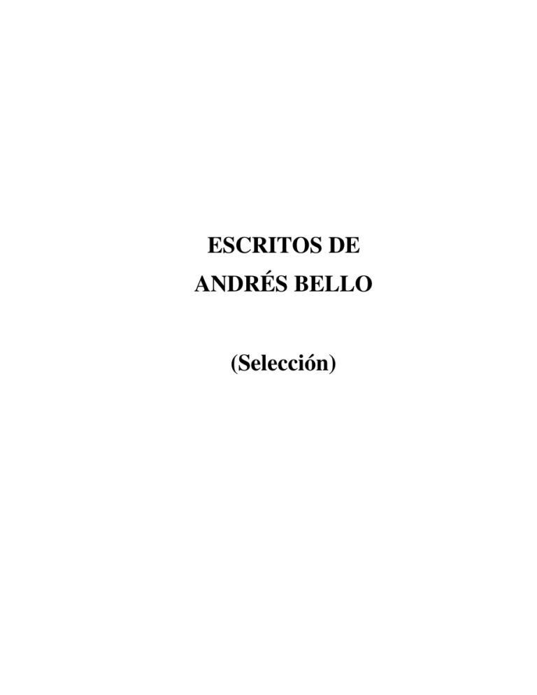 bello Escritos de Andres Bello Kitap Kapağı