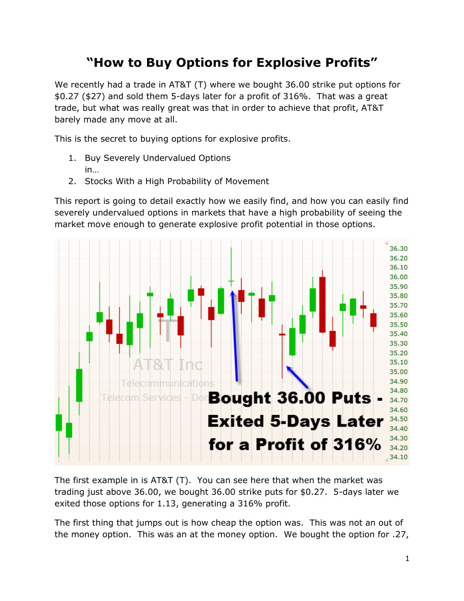 How to Buy Options for Explosive Profits PDF Download